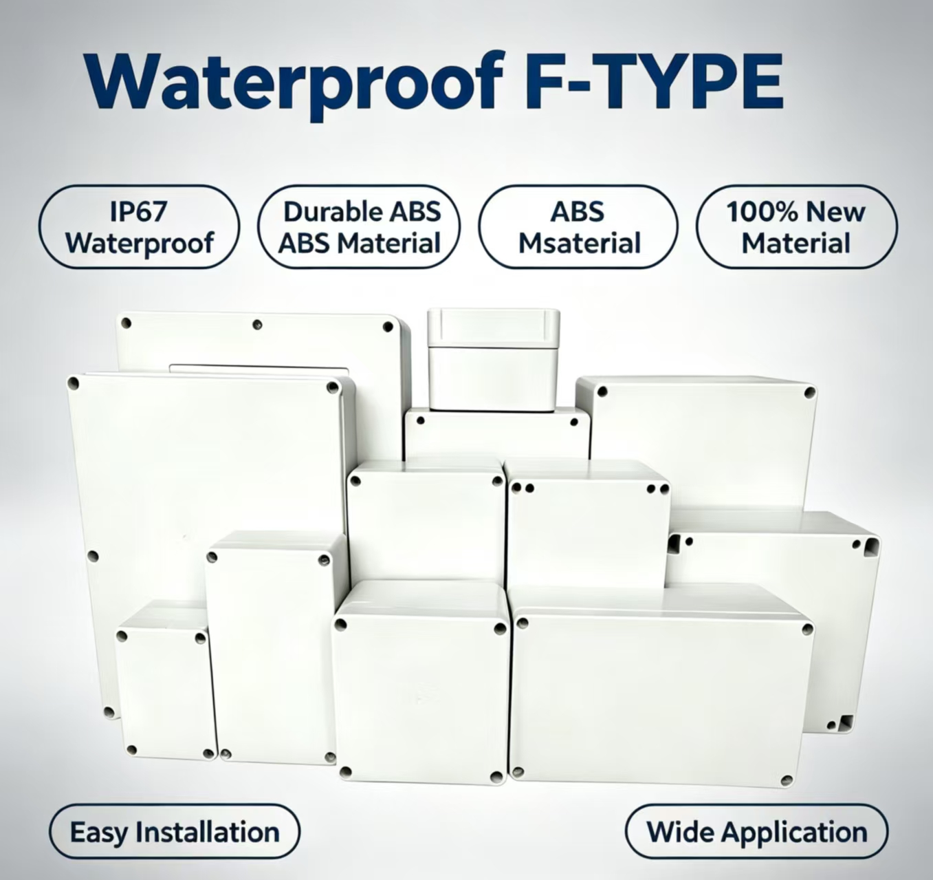 Outdoor Power Distribution Box - F‑Type New ABS IP67 Waterproof Junction