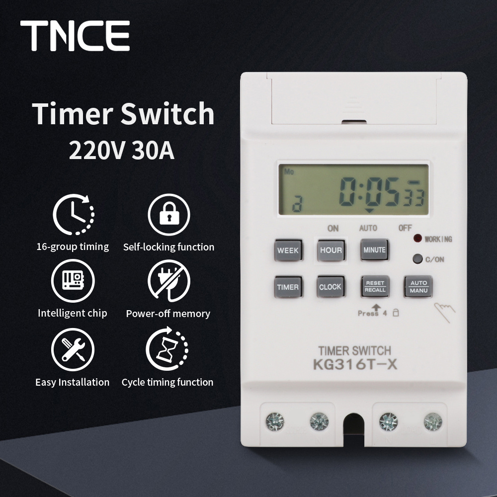 Outdoor Power Timer - TNCE 30A Time Control Switch 220V