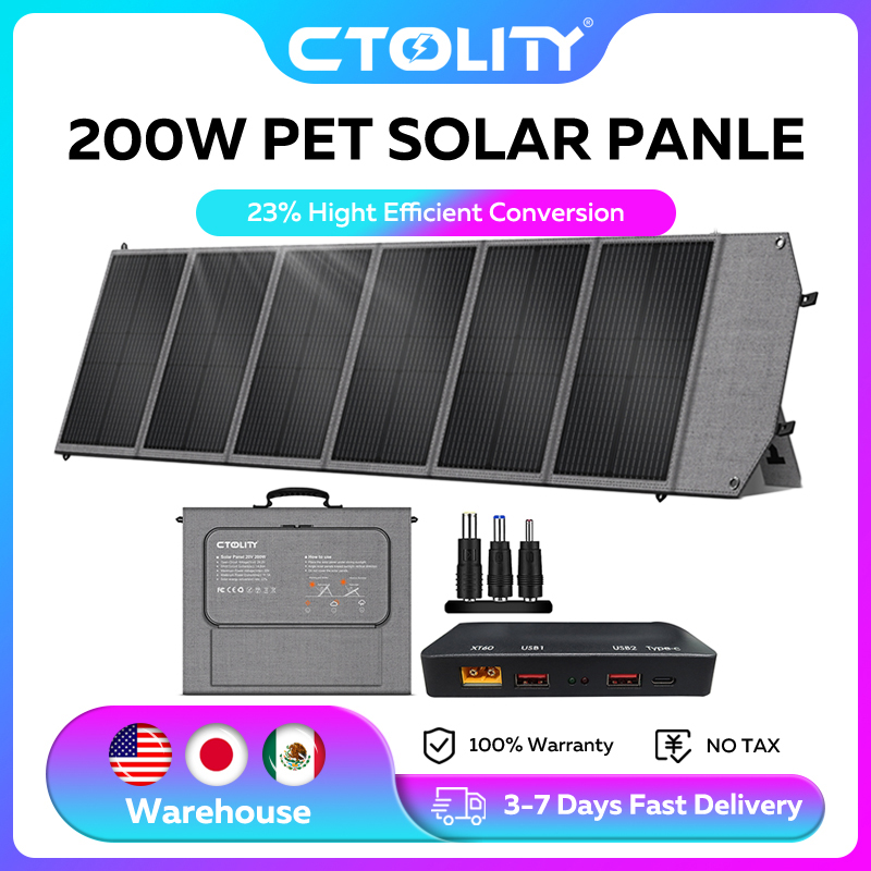 Outdoor Usb Power Outlet - CTOLITY 200W Solar Panel 20.5V Portable