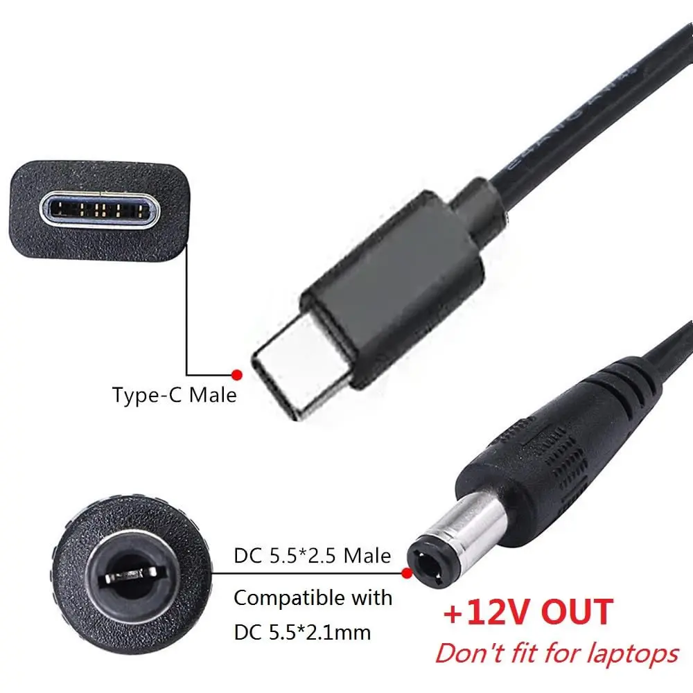 USB C to DC 5.5mm X 2.5mm Powe - Outdoor Power Supply 12V ulasan dan harga