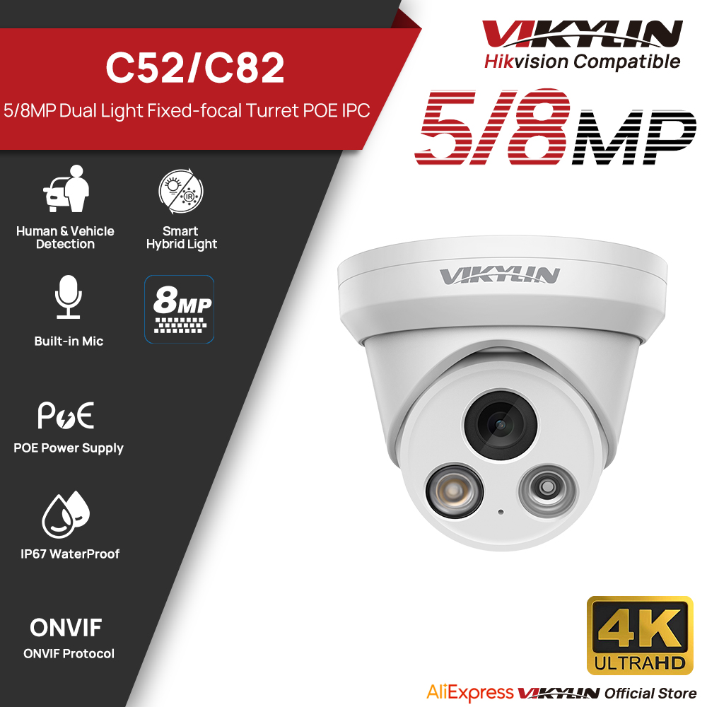 VIKYLIN 5/8MP 4K IP Camera Dua - Outdoor Power Supply 12V ulasan dan harga