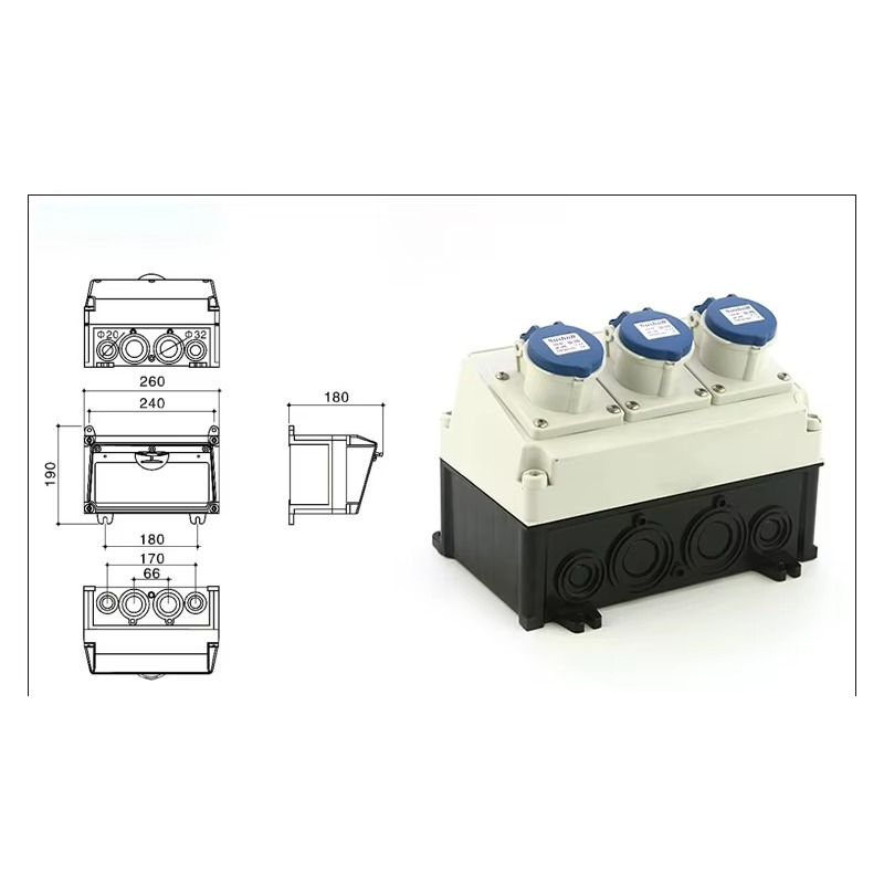 32A IP65 waterproof outdoor pl - Outdoor Power Distribution Board ulasan dan harga