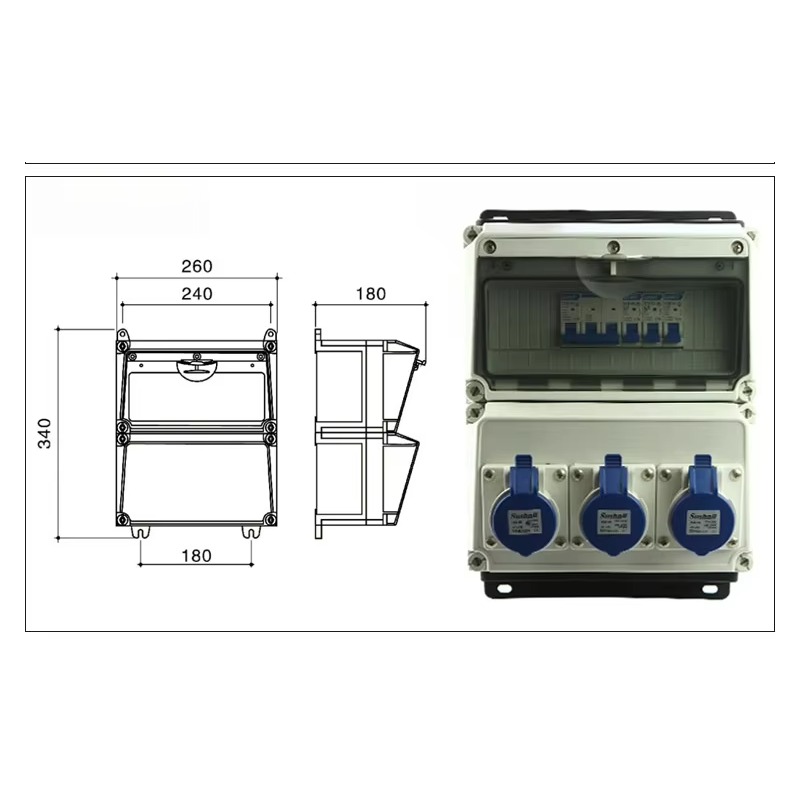 32A IP65 waterproof outdoor pl - Outdoor Power Distribution Board ulasan dan harga