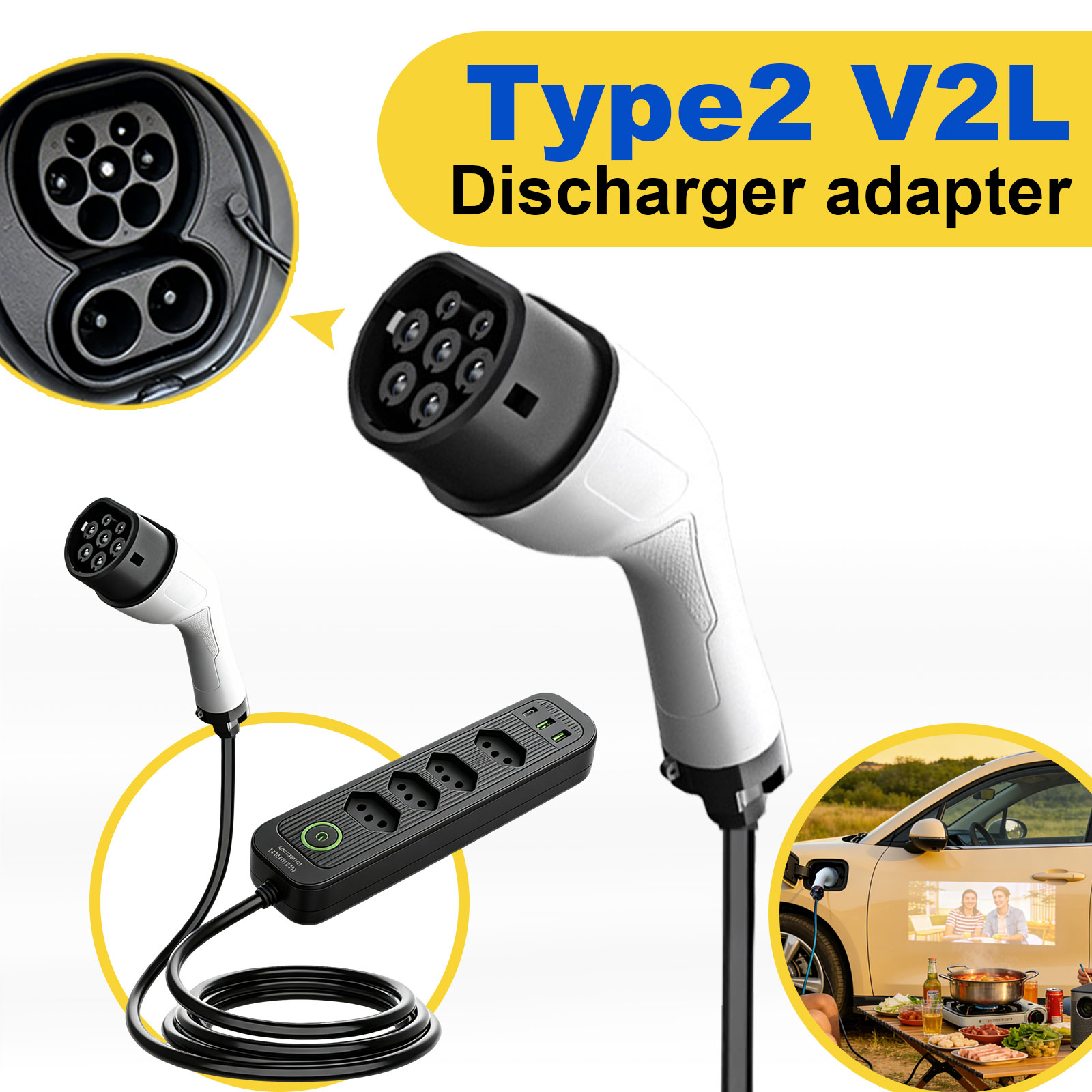 Type2 V2L Discharge Adapter 16 - Outdoor Power Solutions ulasan dan harga