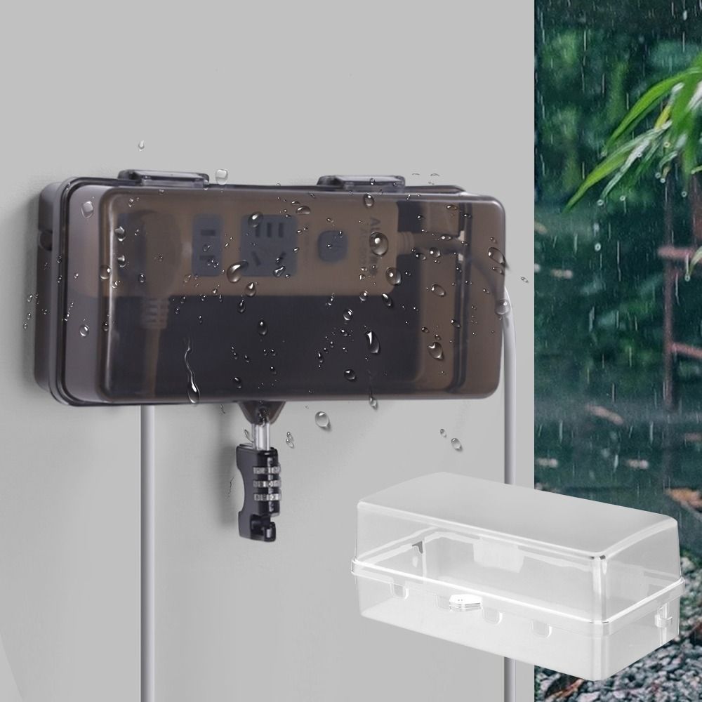 Durable Plastic Plug Box Anti- - Outdoor Power Strip With Cover ulasan dan harga