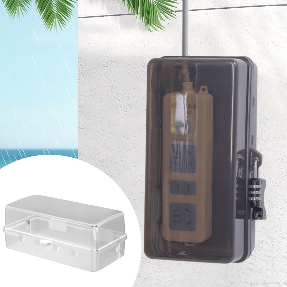 Portable Plastic Plug Box Anti - Outdoor Power Strip With Cover ulasan dan harga