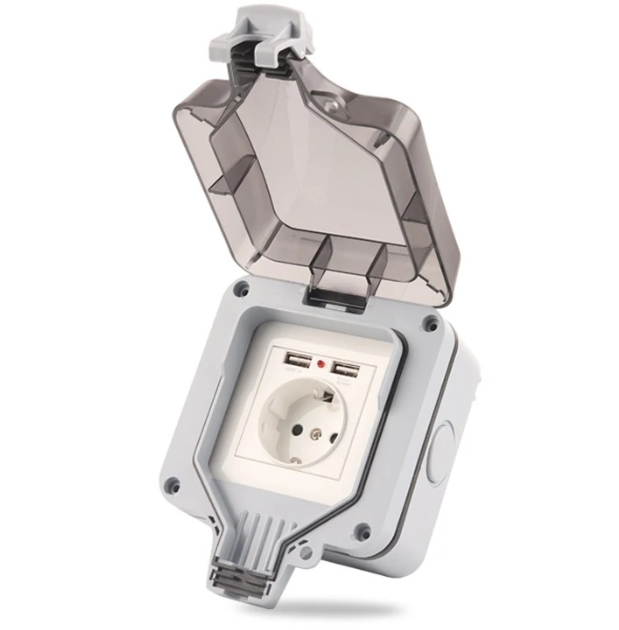 IP66 EU Standard German Style  - Outdoor Usb Power Outlet ulasan dan harga